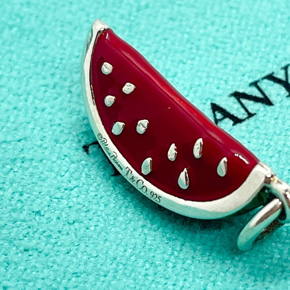 Tiffany & Co. Paloma Picasso Watermelon Charm – .925 Silver, Vintage Enamel - Picture 12 of 14